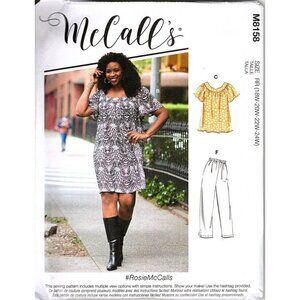 McCall's M8158 Womens 18W to 24W Top, Dress and Capris Uncut Sewing Pattern